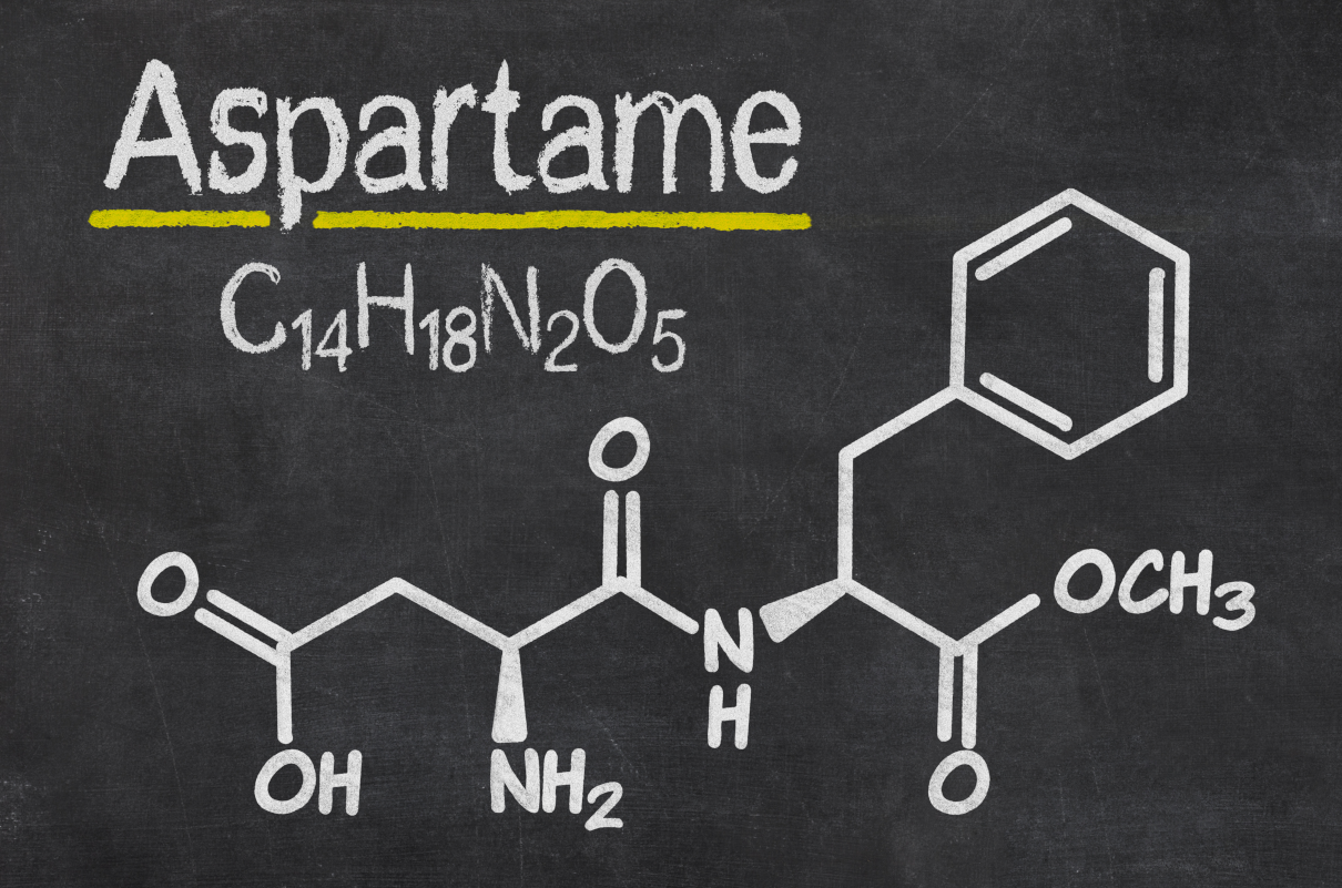 Aspartame, the artificial sweetener in diet and sugar-free drinks and foods
