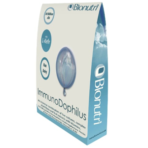 Immunodophilus is a powder in a sachet to mix in cold water or other cold drink