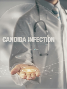 Doctor holding in hand Candida Infection